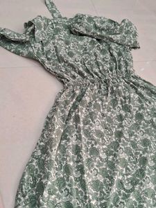Floral Print Green Dress