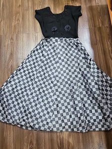 Black &amp; Silver Lehenga Choli