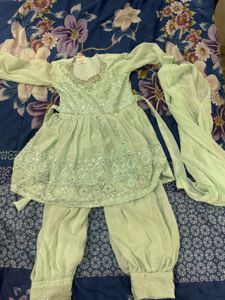 Girls Ethnic Dress - Mint Green