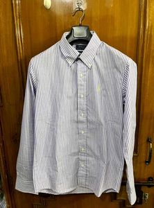 POLO RALPH LAUREN PURPLE VERTICAL STRIPES SHIRT