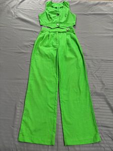 Green Crop Vest With Trouser