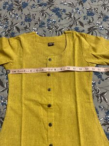 Mustard Button-Down Dress