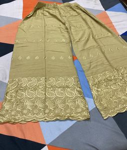 Skin Colour Plazo Proper Thread Work