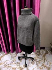 Gray Turtleneck Sweater