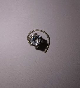 Sterling Silver diamond nose pin zirconia prong