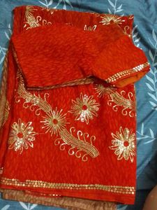 Orange saare with blouse