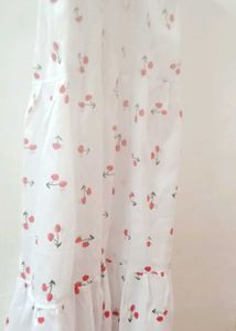 Tiered Cherry Print Skirt