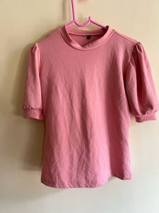 Pink Puff Sleeve Top