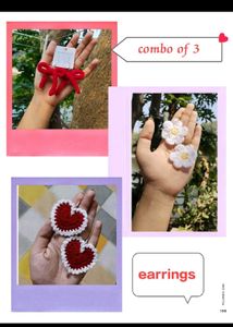 crochet Earrings Combo of 3 🎀✨