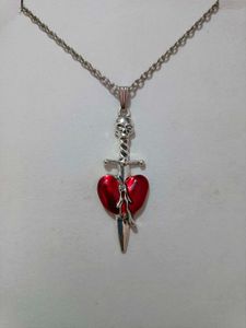 Skull Dagger Broken Heart Pendant