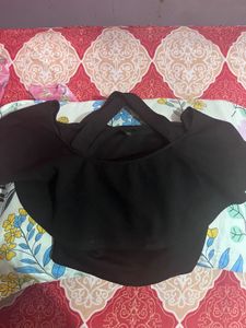 Black Off Shoulder Crop Top