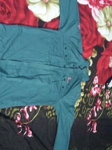 Green Long Sleeve Button-Up