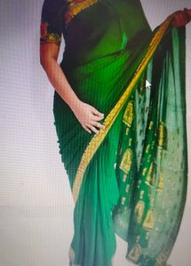 Green Crepe Silk Saree