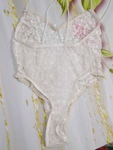 (1119)White Lace Bodysuit