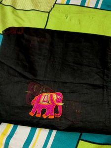 Black Ethnic Skirt w/ Elephant Sare