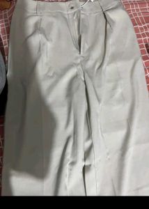 Elegant Beige Wide Leg Pants