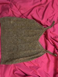 Brown Knit Cami Tank Top