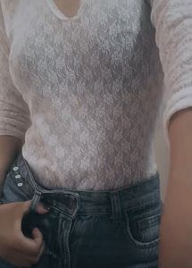 Georgette Off White Top