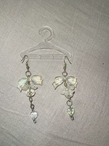 Y2K Bow Heart Drop Earrings