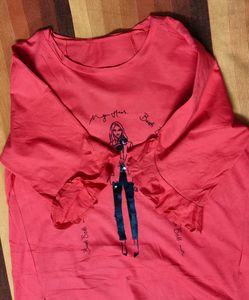 BestiBelli Women Red Sequin Embroidery Printed Top