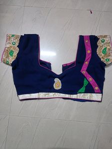 Designer Jorjet And Cross Fabric Half N Half Saree