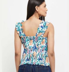 Floral Print Ruffle Top