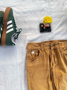 Tan Unisex denim Jeans