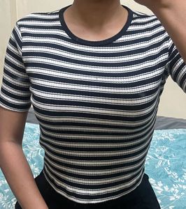 Striped Ribbed Crop Top