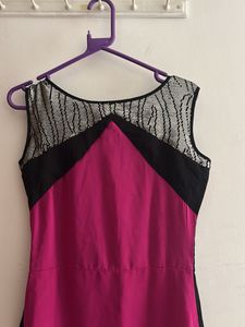 Stylish Pink &amp; Black Maxi Dress