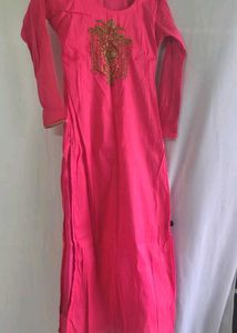 Pink Embroidered Kurti