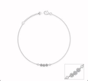 Silver Triple Flora Anklet(1 piece)