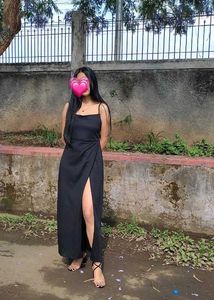 Elegant Black Slit Dress