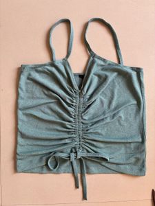Green Ruched Tank Top