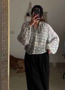 MINT VELVET Cream Geometric Print Blouse