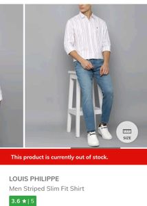 (Louis Philippe)White Stirped Shirt For Men's