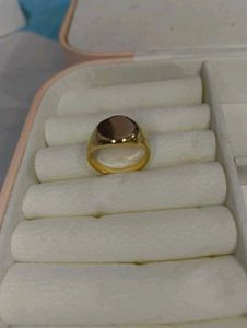 Gold Tone Signet Ring