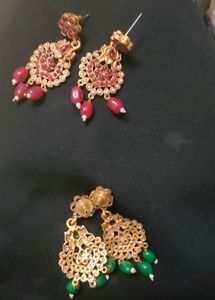 Matte Finishing Kundan Earings