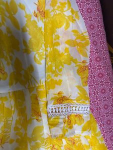 Beautiful yellow printed, Anarkali dress