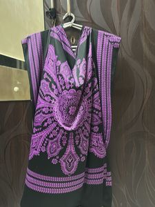 Black Purple Print Top