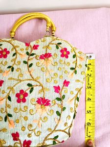 Jaipuri Embroidered Hand Bag Set Of Two Pieces