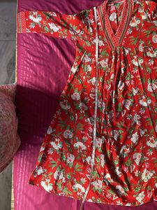 Red Floral Print Lounge Set