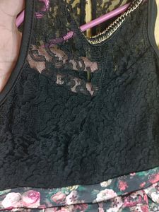 Short Netted Black Dress