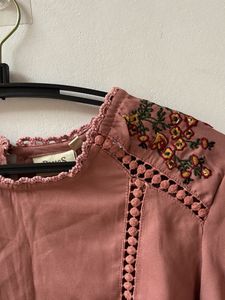 Embroidered Bell Sleeve Top