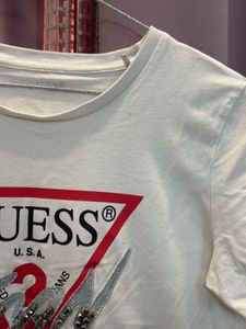 Guess White Logo Tee
