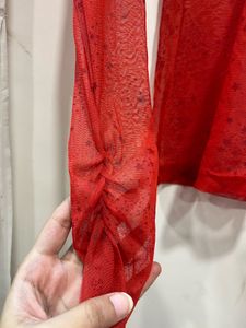 Red Beautiful Mesh Top