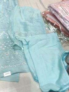 Elegant Blue Dress Material