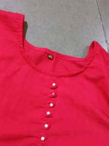 Simple Red Drees With Pant N Dupatta