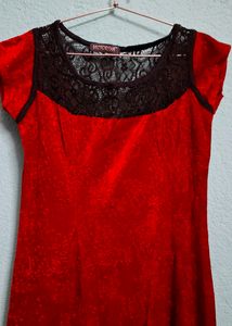 Vintage Red &amp; Black Lace Dress