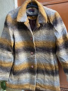 Striped Wool Blend Jacket/Coat