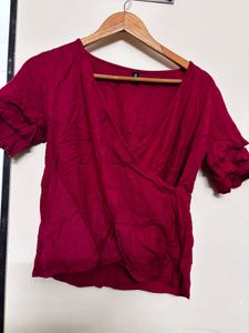 Red Short Sleeve Top